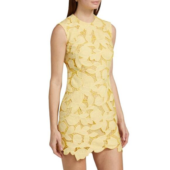 Jonathan Simkhai Mickie Mini Dress Buttercream Yellow Sheath 2 XS S Event Work - Picture 4 of 10